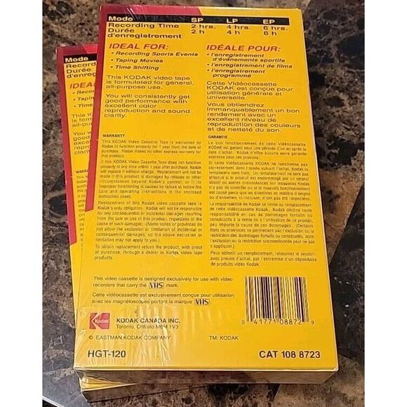 2 Kodak blank VHS video tape High Grade T-120 6 hrs recording time - Picture 4 of 4